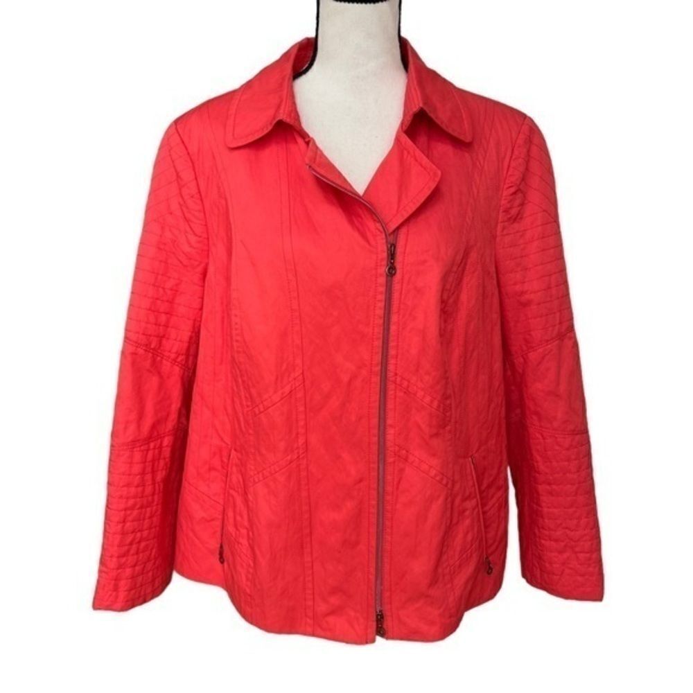 CORAL Bianca WOMEN Jacket COTTON Blend Stitch STRIPES, Sz 16 or 46EU